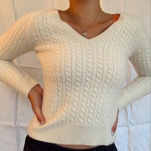 Ann Taylor cream knit sweater